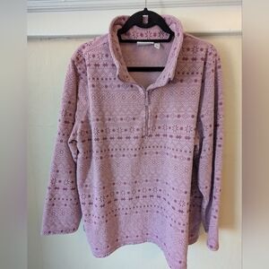 D&Co Fleece Quarter-zip Winter In Purple/Pink 1X